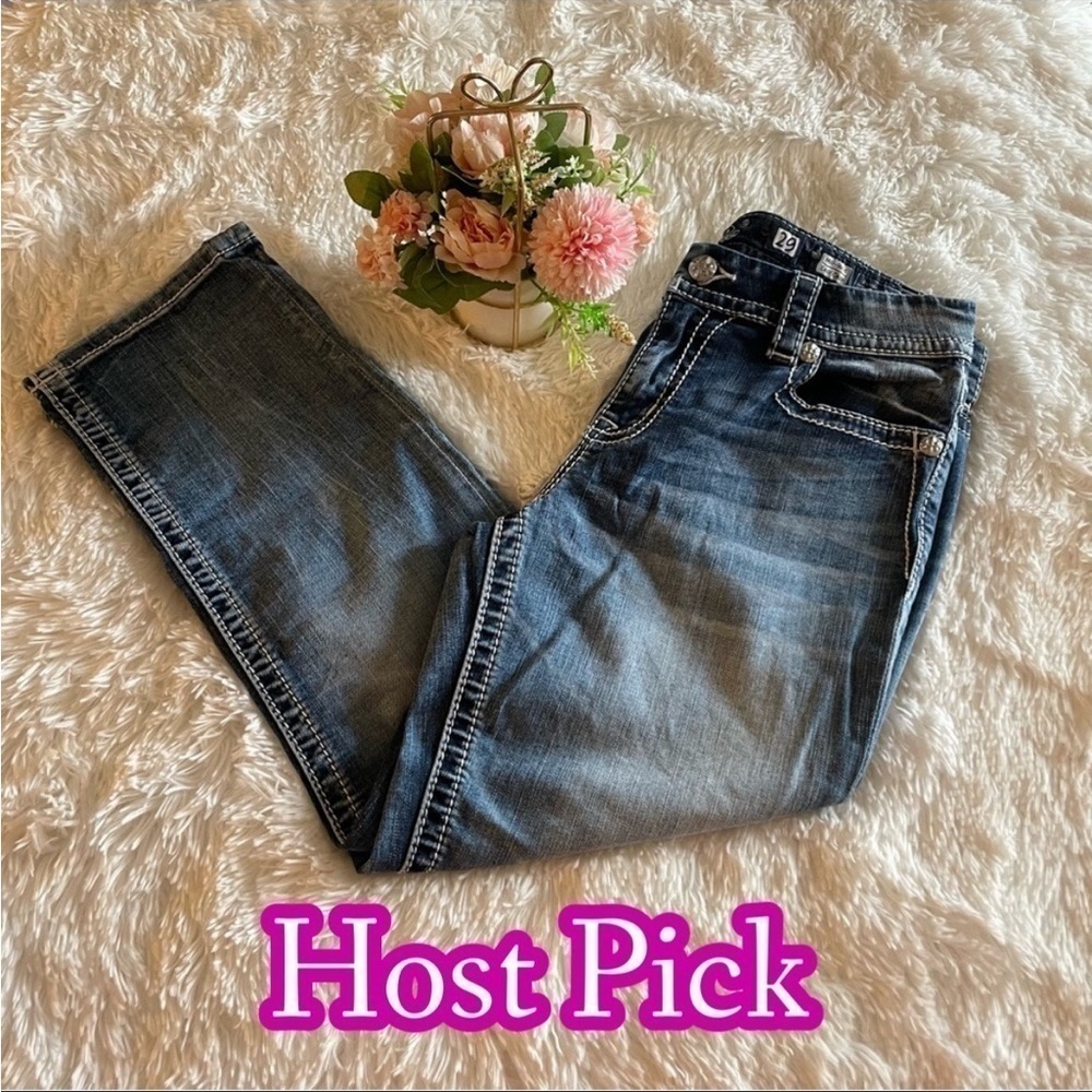 Host Pick Miss Me Easy Crop Mid Rise Embellished Jeans, 29
